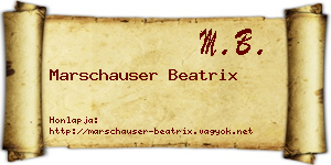Marschauser Beatrix névjegykártya